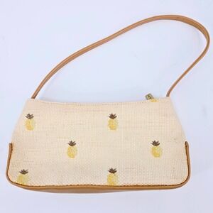 Sunny Hawaii Pineapple Straw Shoulder Bag Y2K Beach Boho Kitsch‎ Baguette